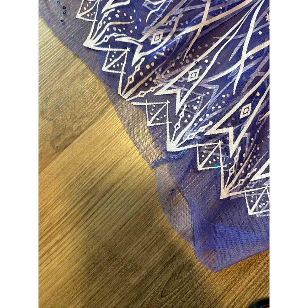 Frozen Elsa Costume Dress Girls Blue Sequin Snowflake Cape 110/4-5 - Picture 10 of 10